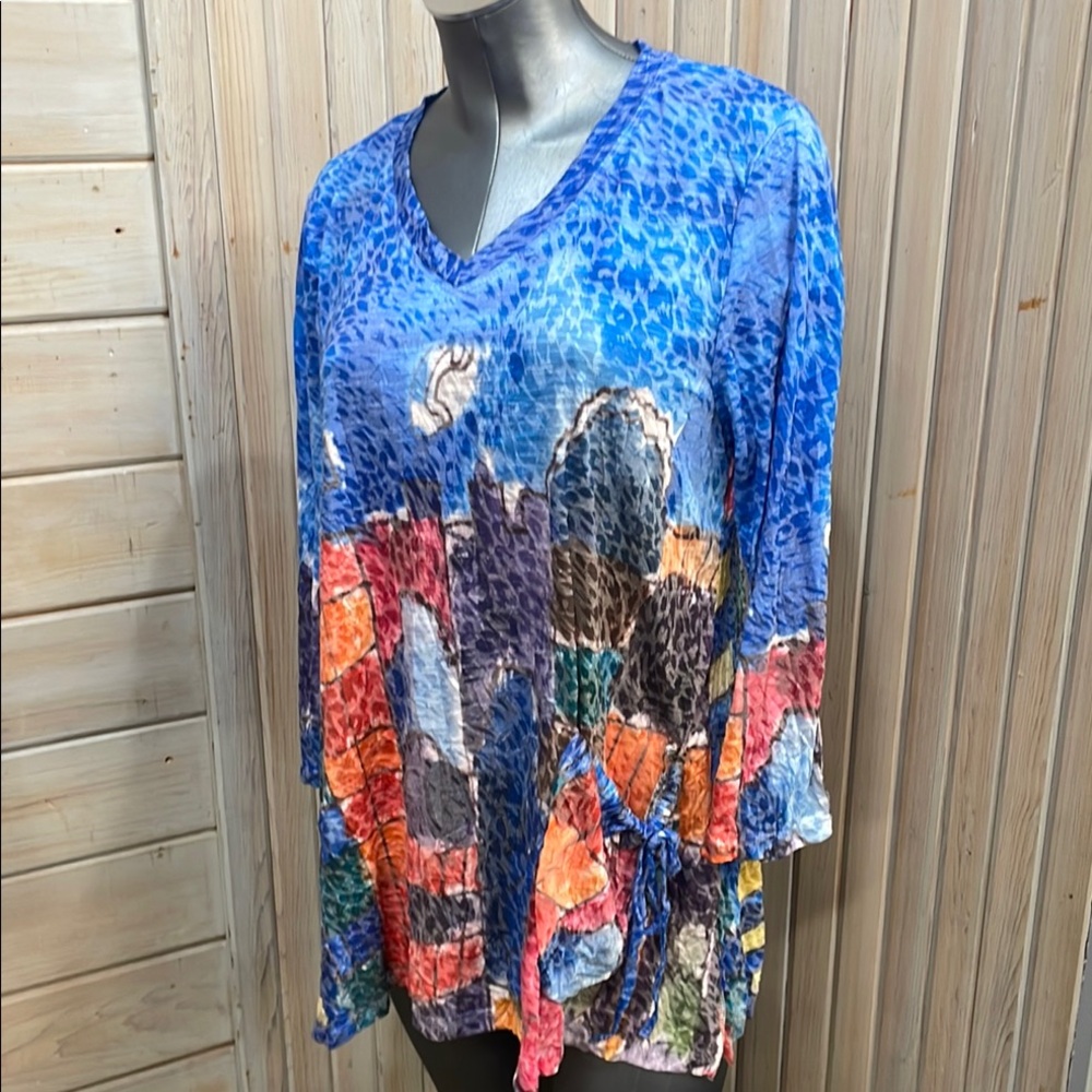 Newport Blue and Red Oversized Graphic Tunic